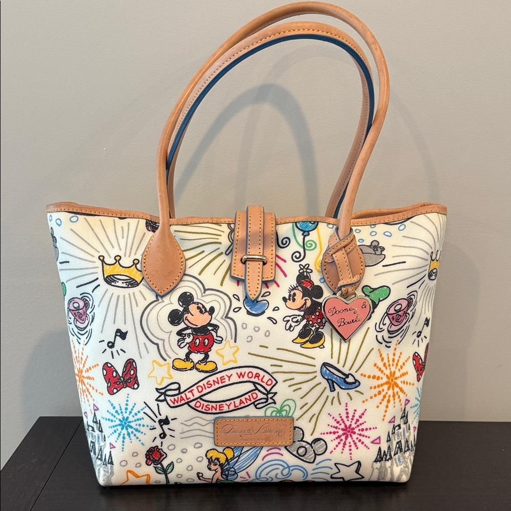 Dooney & Bourke Disney Tote - White with Colorful Designs